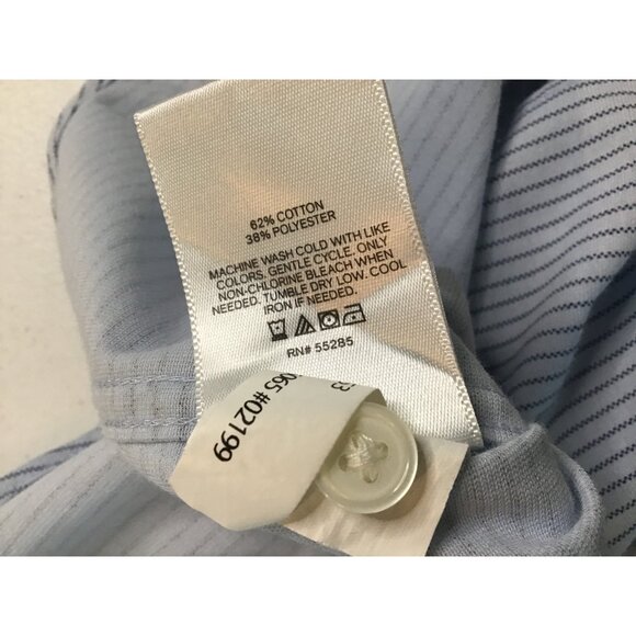 EXPRESS-MENS BLUE STRIPPED 62% COTTON LOMG SLEEVE BUTTON DOWN SHIRT SIZE X-LARGE - Picture 8 of 8